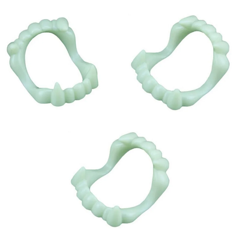 

3 шт./упак. Хэллоуин светящийся зуб вампира для платья страшные искусственные тигровые зубы Мрачный Жнец светящиеся зубы