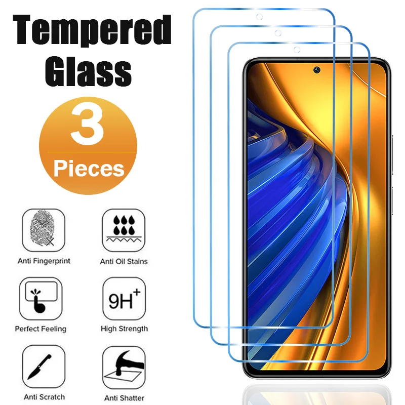 

Защитное стекло, закаленное стекло для Poco X3/X4/M4/M3/M2/F2 Pro, NFC, 3 шт.