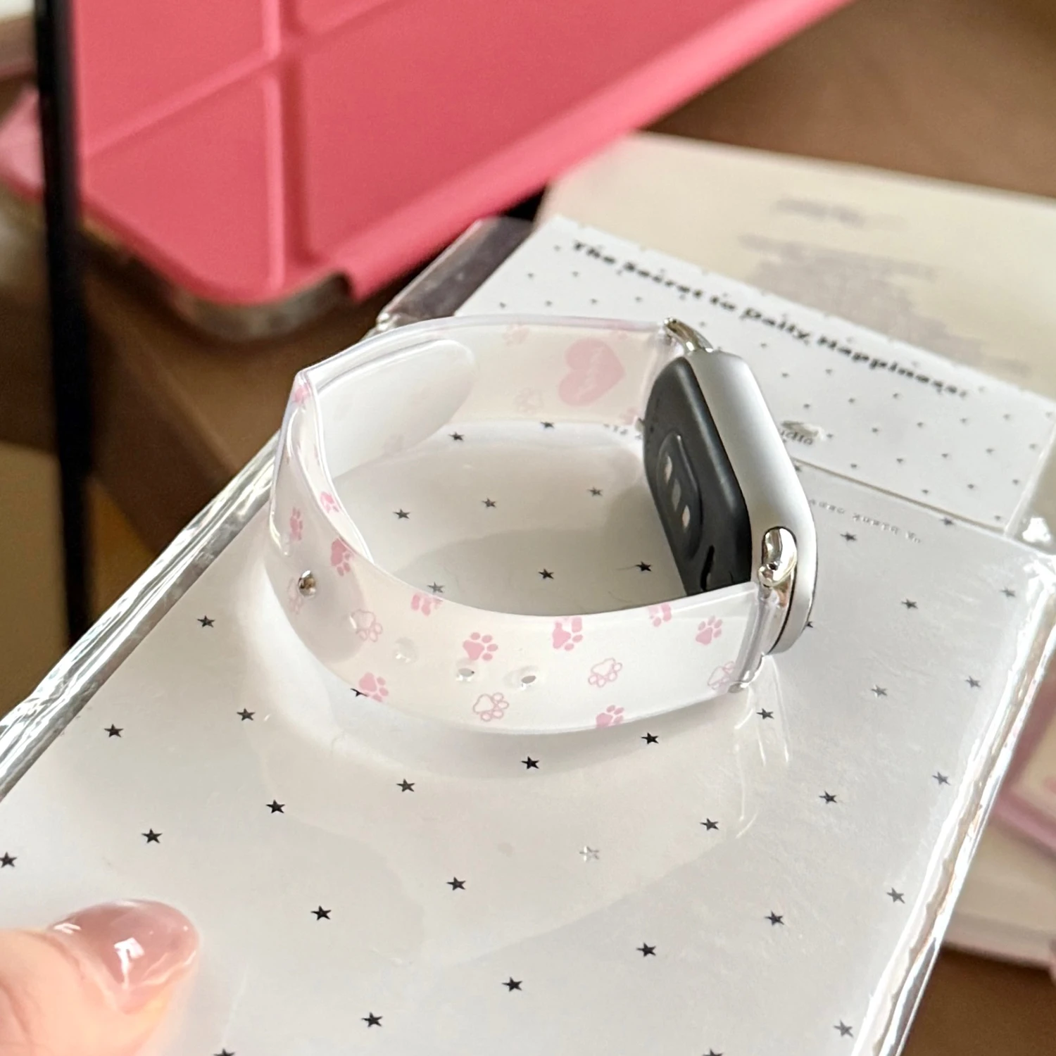 Фото Милый ремешок из ТПУ с узором кошачьих лапок для Xiaomi Band 8 9 10 Pro, милый женский ремешок для Redmi Watch 4 5 6, универсальный, 18 20 22 мм №4
