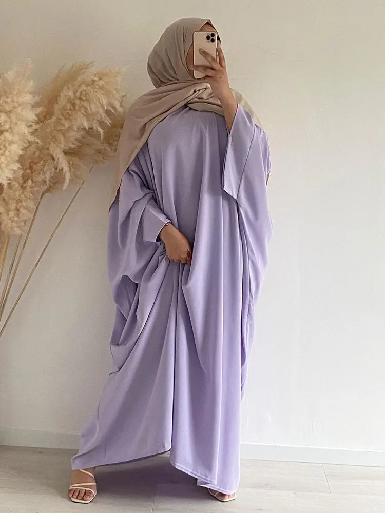 

Muslim Dubai Abaya Batwing Nida Prayer Set Hijab Dress Jilbab Kaftan Islamic Turkey Modest Robe African Long Dresses Women 2022