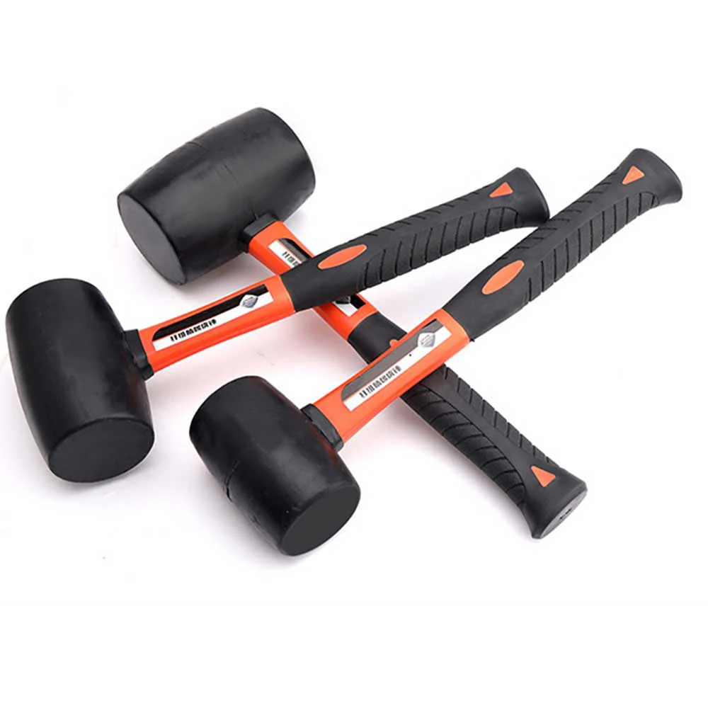 

Fiber Handle Rubber Hammer Universal Durable Shockproof Labor-saving Multifunctional Hand Tools Rubber Head Malle 450/680/900g