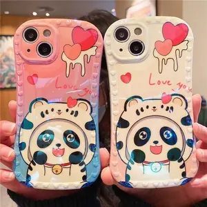 Luxury Fashion Blu-ray Bear Phone Case for Iphone 11 12 13 Pro Max 7
8Plus Xr X Xs SoftSilicone Lens Protects Cover Coque Fundas 3.39 USD