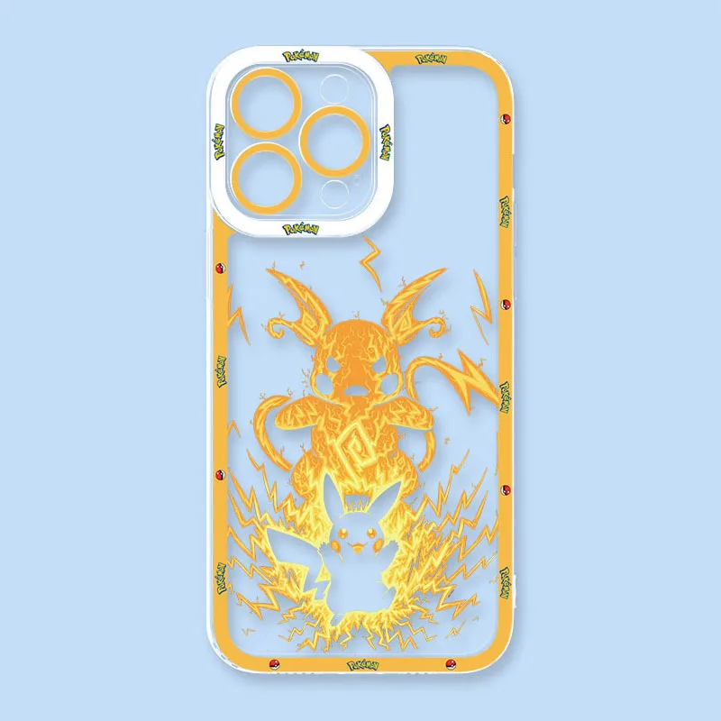 Фото ХИТ ПРОДАЖ: Чехол для телефона с аниме-персонажем Pokémon MEWTWO для iPhone 17e, 17, 16e, 16, 15, 14, 13, 12, 11 Mini, Air, Pro, Max, Plus – Прозрачная мягкая задняя крышка №5