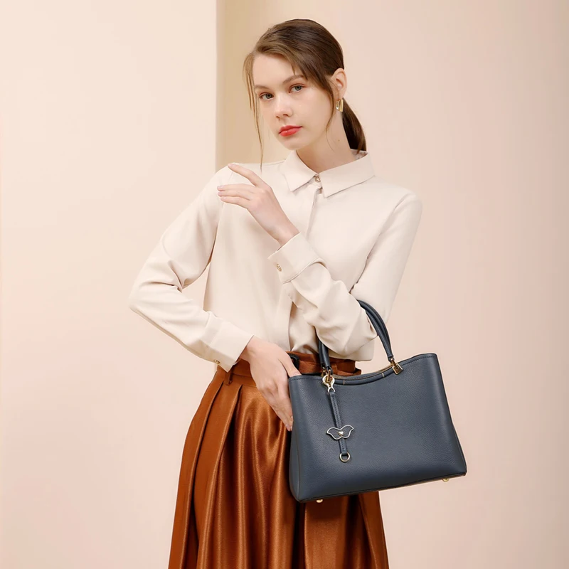 Lady Fashion High Quality Cowhide Leather Handbags Briefcase Bags For Women 2022 New Luxury Designer With Free Shipping