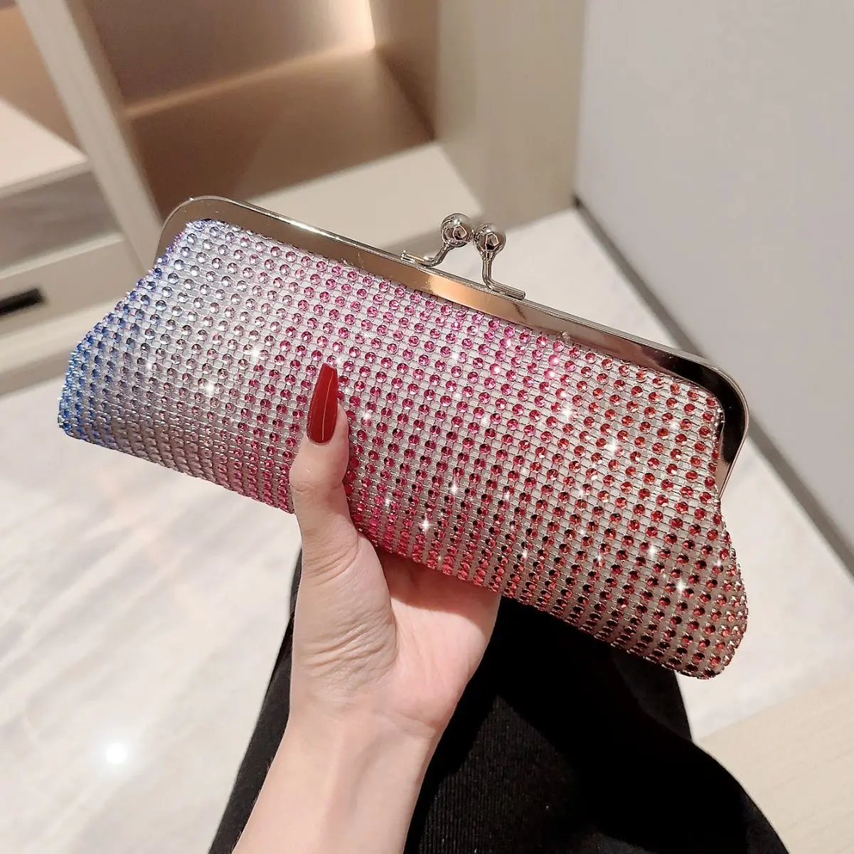 

Women's Dinner Bag, Dress Bag, Banquet, Annual Meeting Shiny Small Handbag, Party Handbag, Lady Princess Bag Showing Elegance