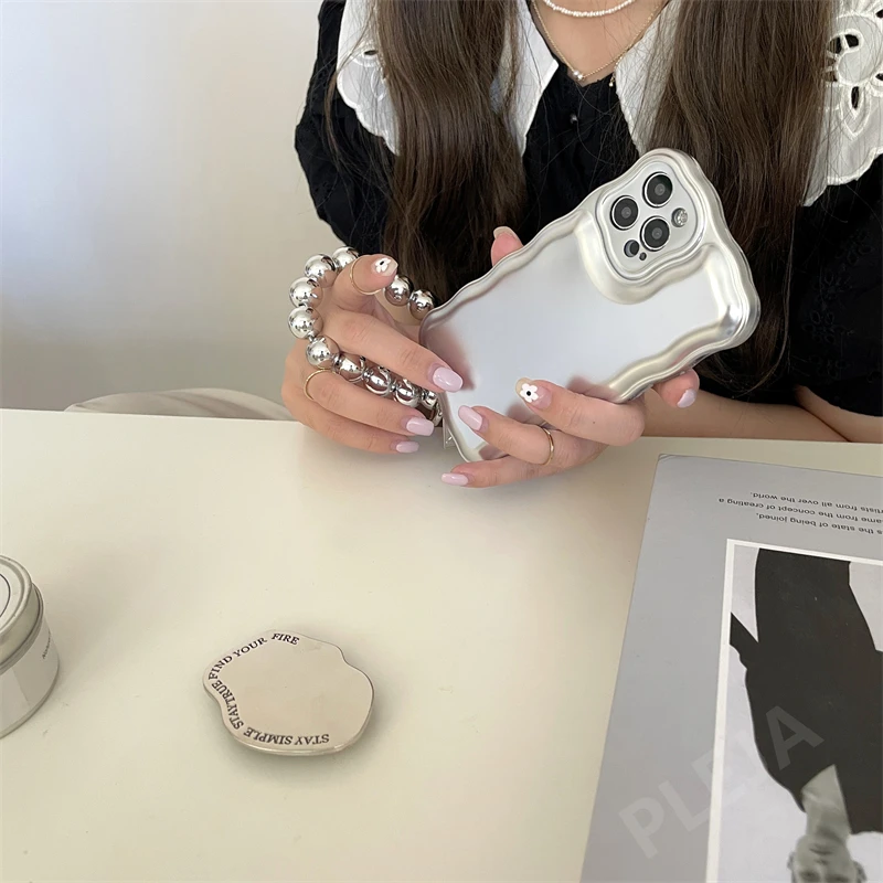 Позолоченный серебряный браслет с кронштейном для телефона чехол Cute Simper Stand Hodel