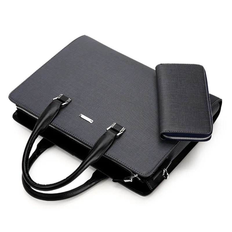 Men Fashion Business Briefcase New Design  Male Shoulder Corssbody Bag Casual Messenger Bag Laptop Handbag Travel Bag Black