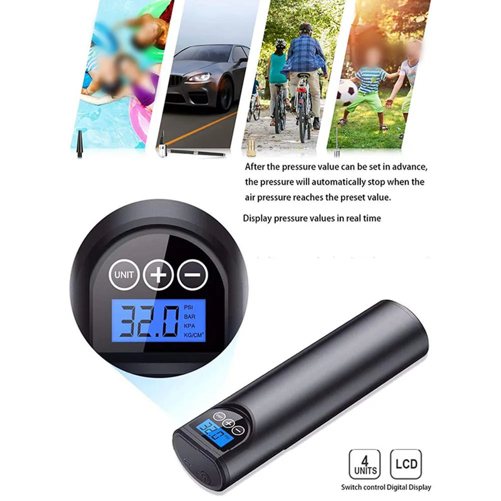 

Portable Air Compressor -20°C-70°C 4 Pressure Units Automatic Inflator