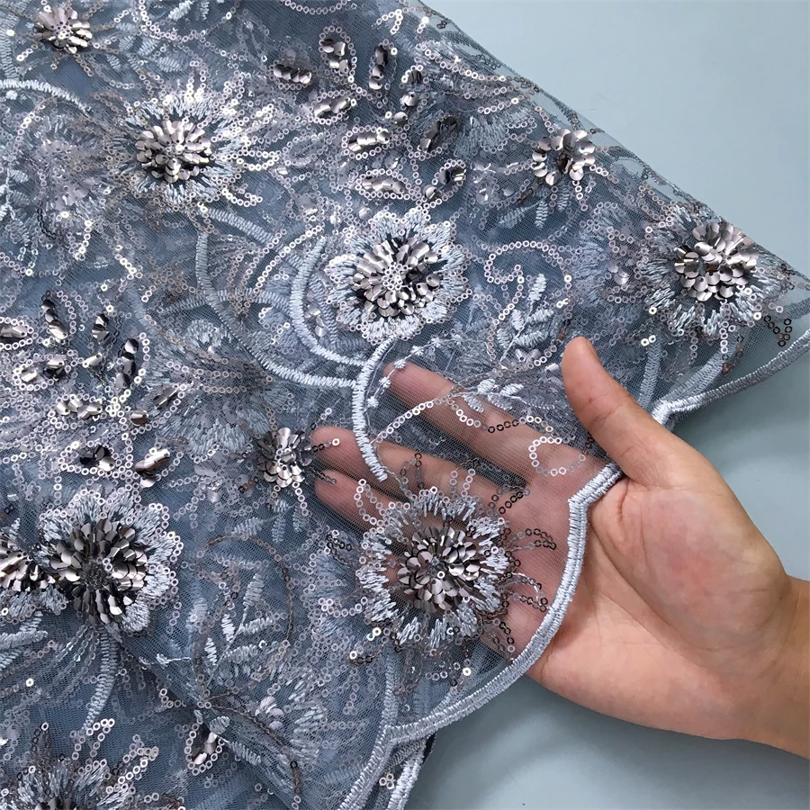 SJD LACE нигерийское кружевное платье с 3D блестками свадебное 2024 высокое качество