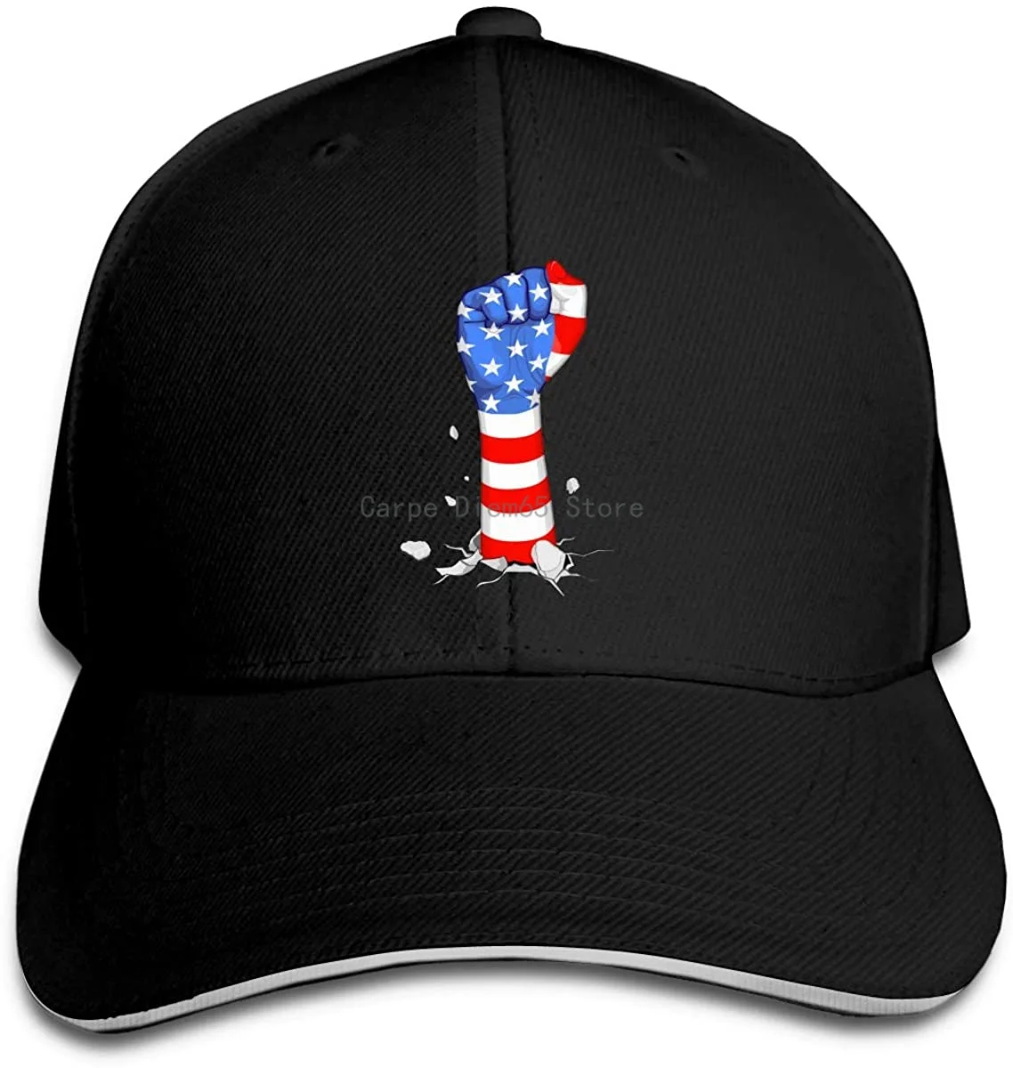 

American Fist Flag Trucker Baseball Cap Adjustable Peaked Sandwich Hat