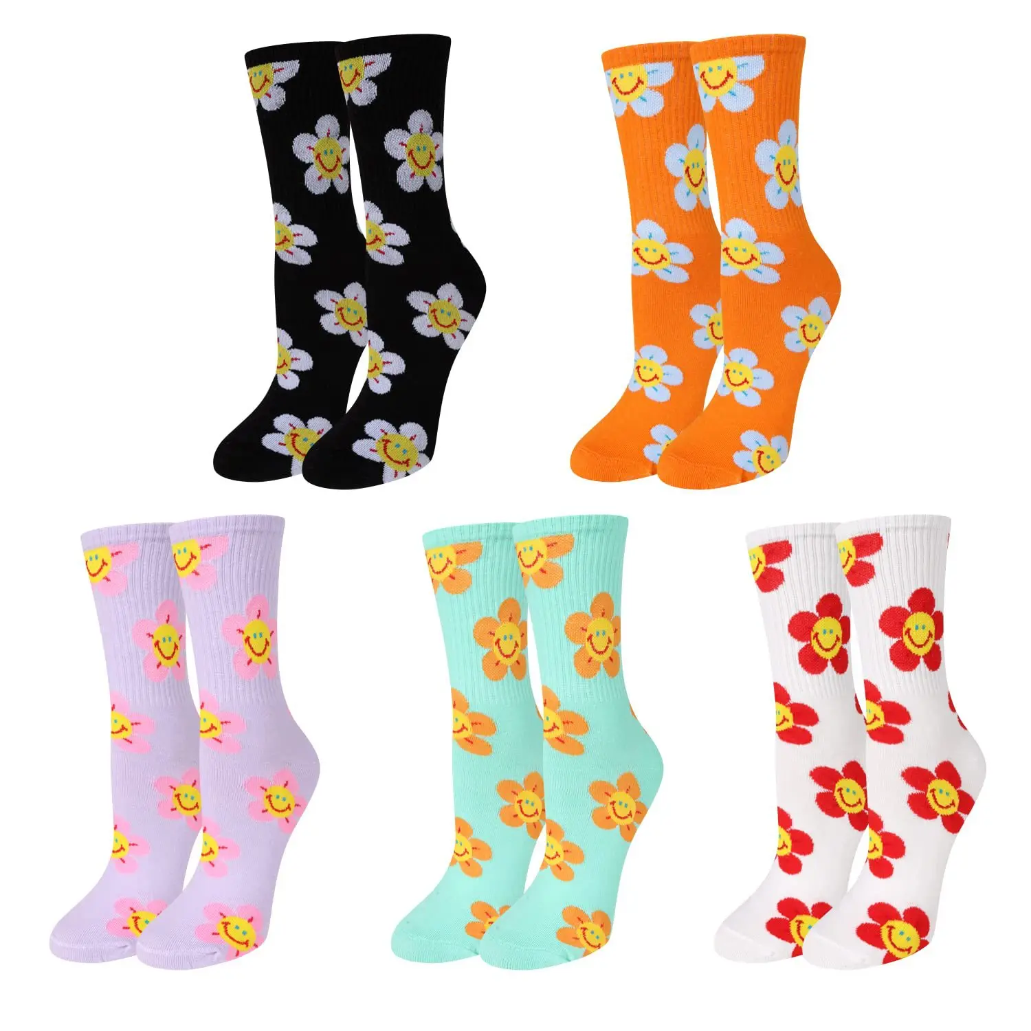 

New Arrivals Cartoon Flower Women Sock Japanese Korean Style Harajuku Kawaii Socks Breathable Spring Autumn Casual Socks