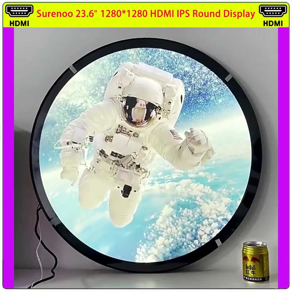 Фото Surenoo 23,6 дюйма 1280*1280 HDMI-совместимый MIPI круглый круглый IPS TFT ЖК-модуль Экран Панель дисплея BOE_DV236FBM-N00 №1