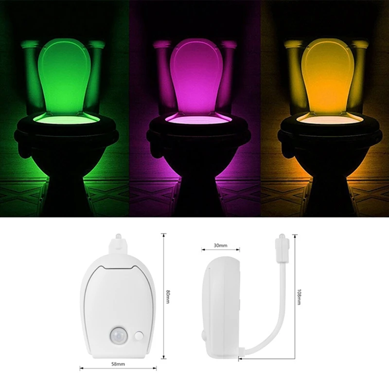 

Human Body Induction Toilet Seat Night Light 7 Colors Waterproof For Toilet Bowl LED Luminaria Lamp WC Toilet Light