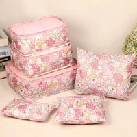 cute cartoon my melody business trip travel packing clothing luggage organizing bag travel buggy bag six piece set