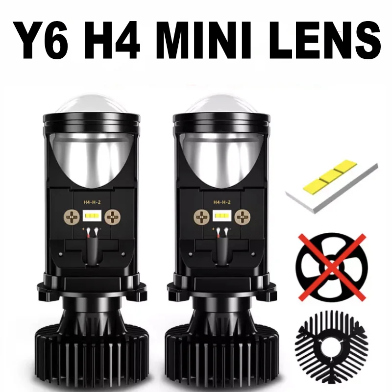 

High Power Canbus Lamp Y6 H4 Led Mini Bi led Lens Projector Car Headlight Lampada Led h4 Hi/Low Beam Lights Motorcycle Bulb