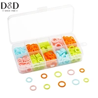 120 pieces colored knit knitting stitch markers rings with storage box multiple size for diy craft plastic ring kit random color