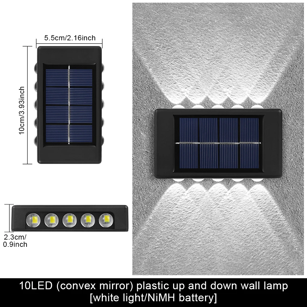 

2 Pieces Courtyard Backyard Patio Solar Light Walkway Fence Wall Lamp Automatic Sensing Deck Lights Lighting 8LED Warm