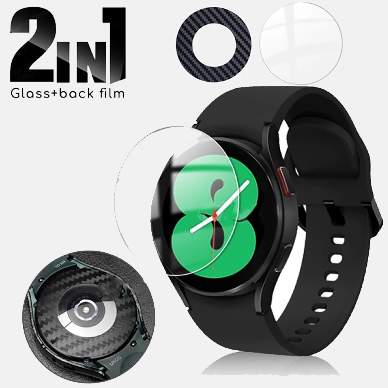 

Углеродное волокно, Защитное стекло для Samsung Galaxy Watch Classic 4 3 40 мм 42 мм 44 мм 45 мм, 2 в 1, защитная пленка для экрана часов