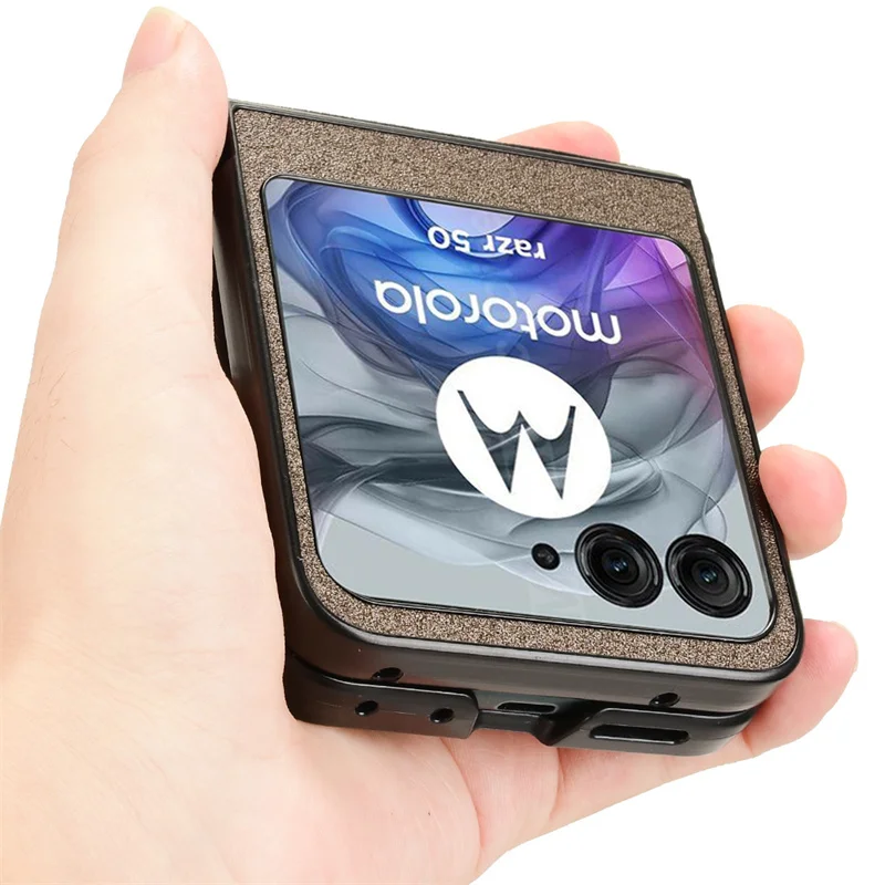 Чехол для Motorola Moto Razr 50 роскошный чехол из песочной кожи с текстурой жесткий