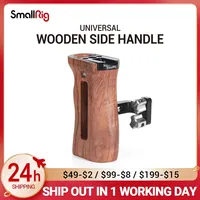SmallRig Adjustable DSLR Wooden Camera Handle Universal Side Handle Grip W/ Cold Shoe Mount for Microphone and flash light 2093C