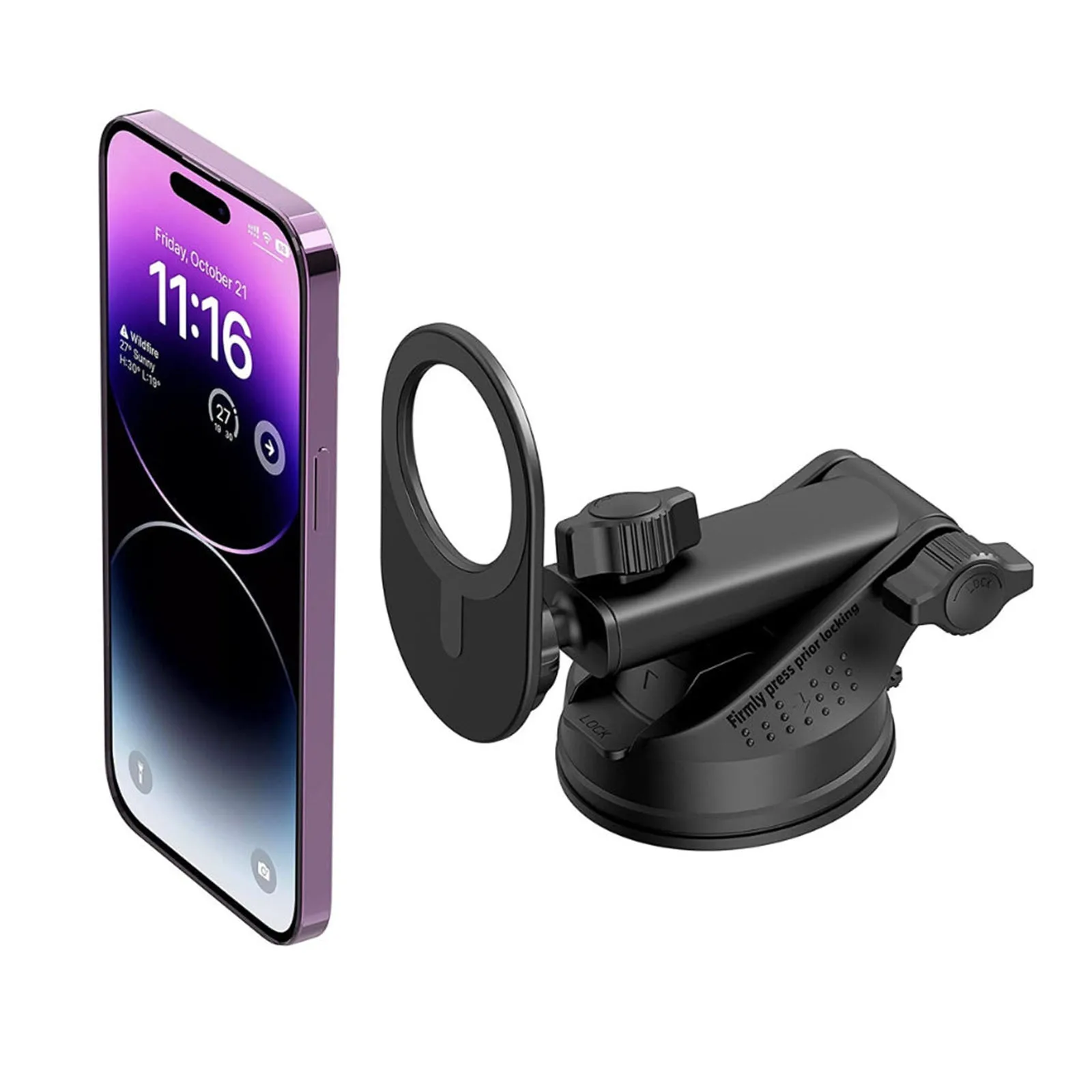 

Magnetic Car Phone Holder for iPhone 15 14 13 12 MagSafe Car Mount Dashboard & Windshield Suction Cup Strong Magnets Bracket
