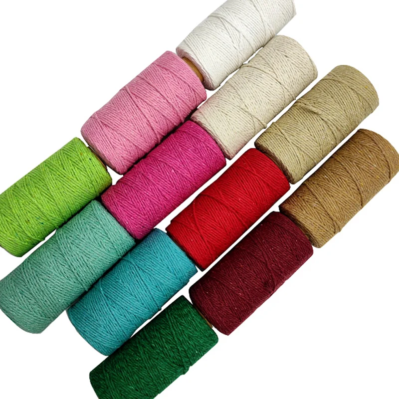 

DIY Macrame Cord Cotton 2mm 100M Rope String Sewing Handmade Macrame Rope Ribbon Crafts Twine Thread Home Party Wedding Decor