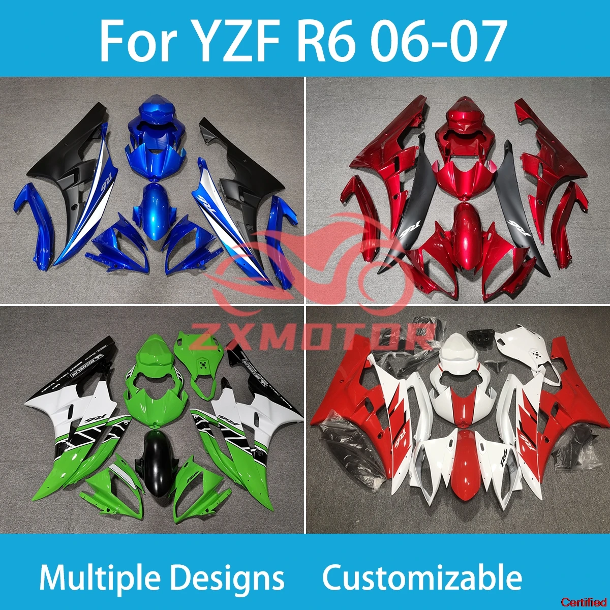 Комплект обтекателя из АБС-пластика для Yamaha YZF R6 06 07 настраиваемый инъекционный