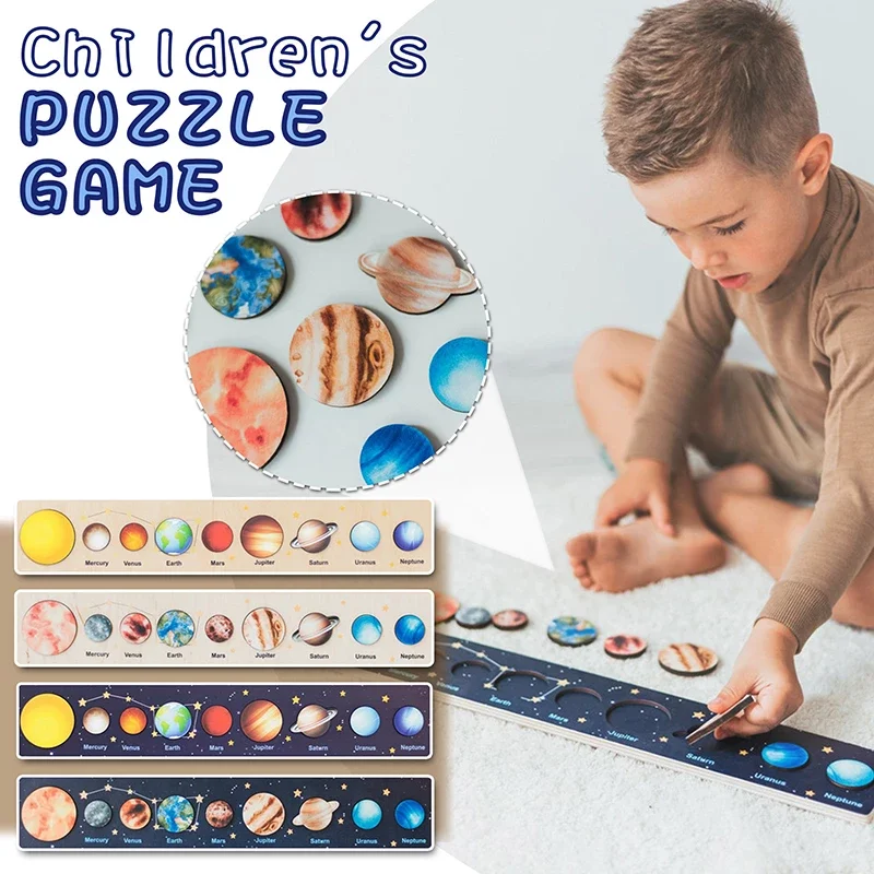 

Solar System 8 Planets 3D Colorful Jigsaw Puzzle Training And Magination Intellectual Educational Game Wood Toy For Children