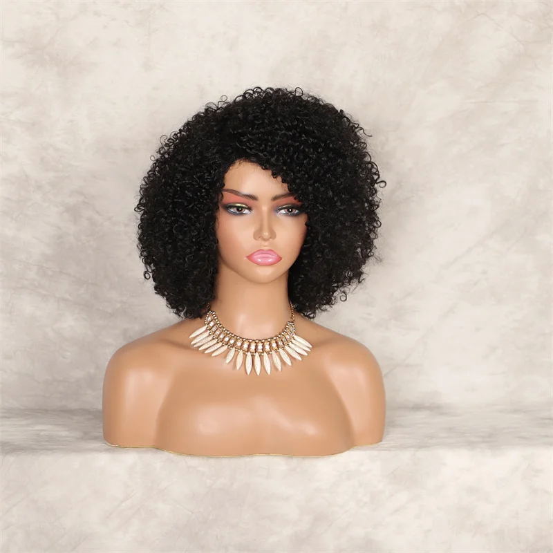 

Youthfee 8 Inches Side Part Short Bob Curly Synthetic Full Wigs For Black Women Afro Kinky Curly Machine Wigs