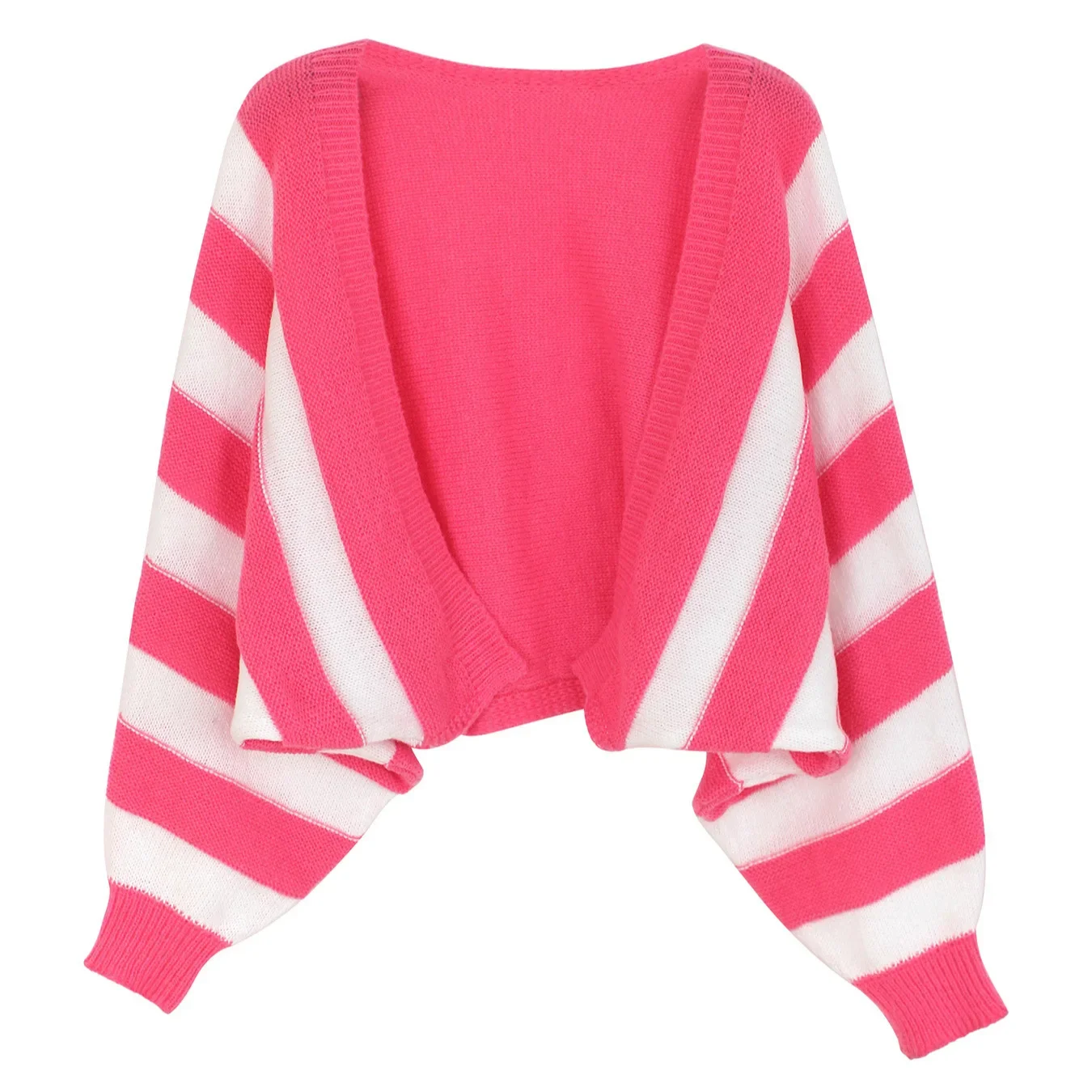 Вязаный кардиган с длинным рукавом куртка в полоску узором трансграничная