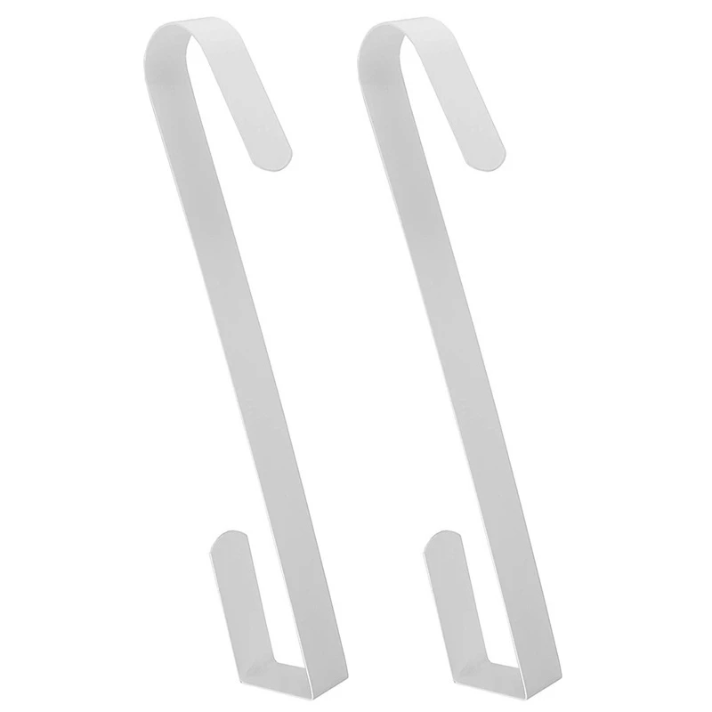 

2X над дверью крючок для венка-тонкая металлическая над дверью держатель венок сезонная вешалка для передней или задней двери (белая)
