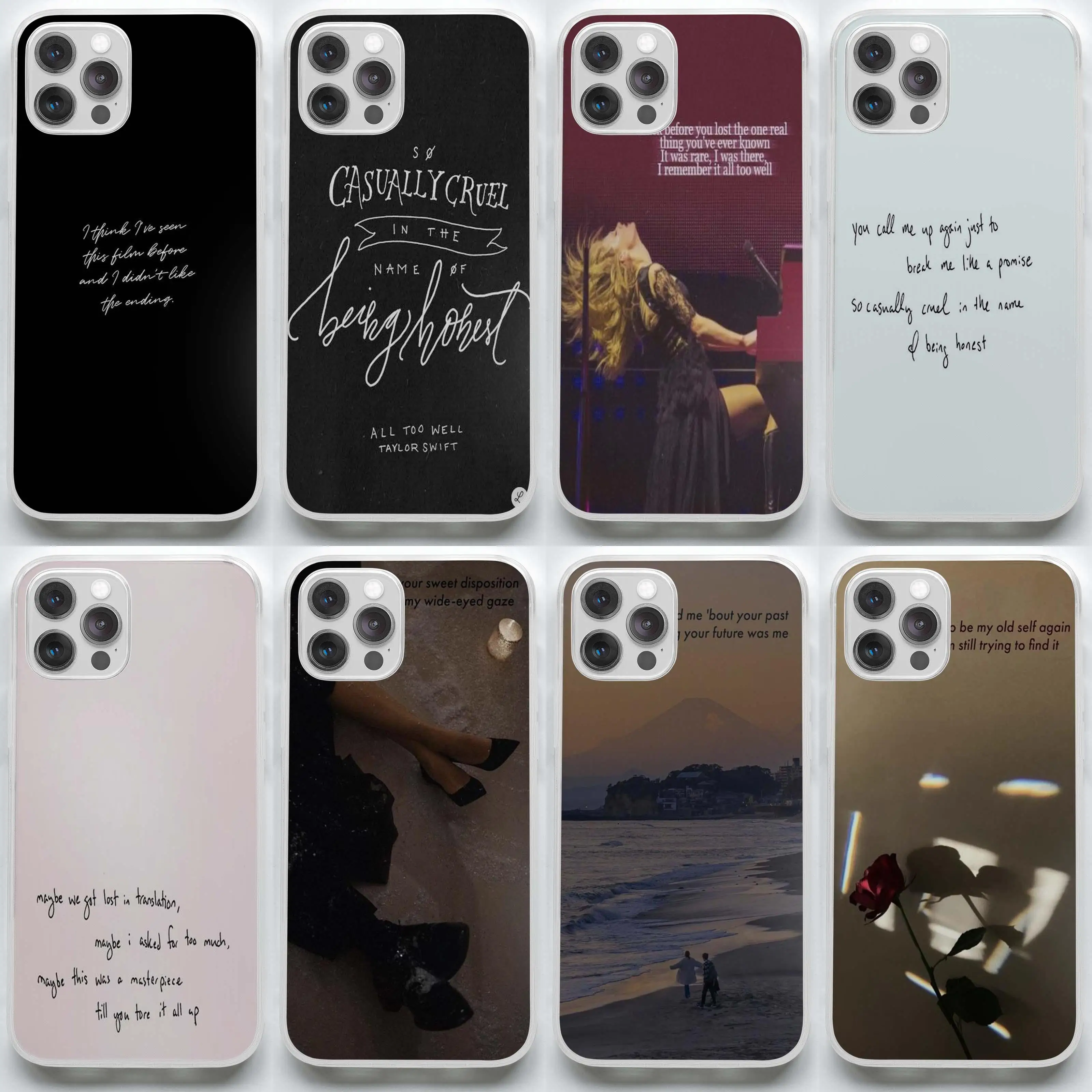 

All Too Well Lyrics Phone Case for iPhone X XS XR Max 7 8 Plus 11 12 13 Pro Max Mini Pattern Soft Fashion Flower Silicon