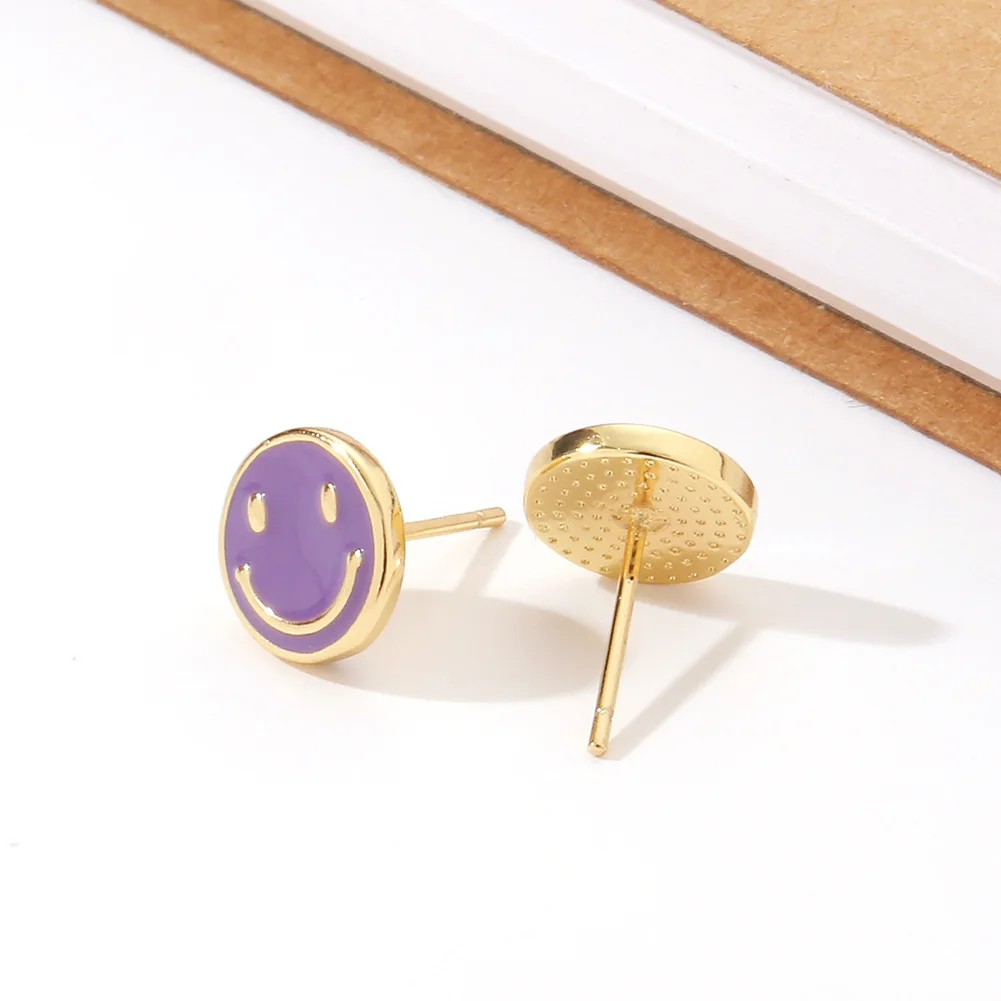 Женские позолоченные серьги-гвоздики Счастливая Улыбка 18 к |