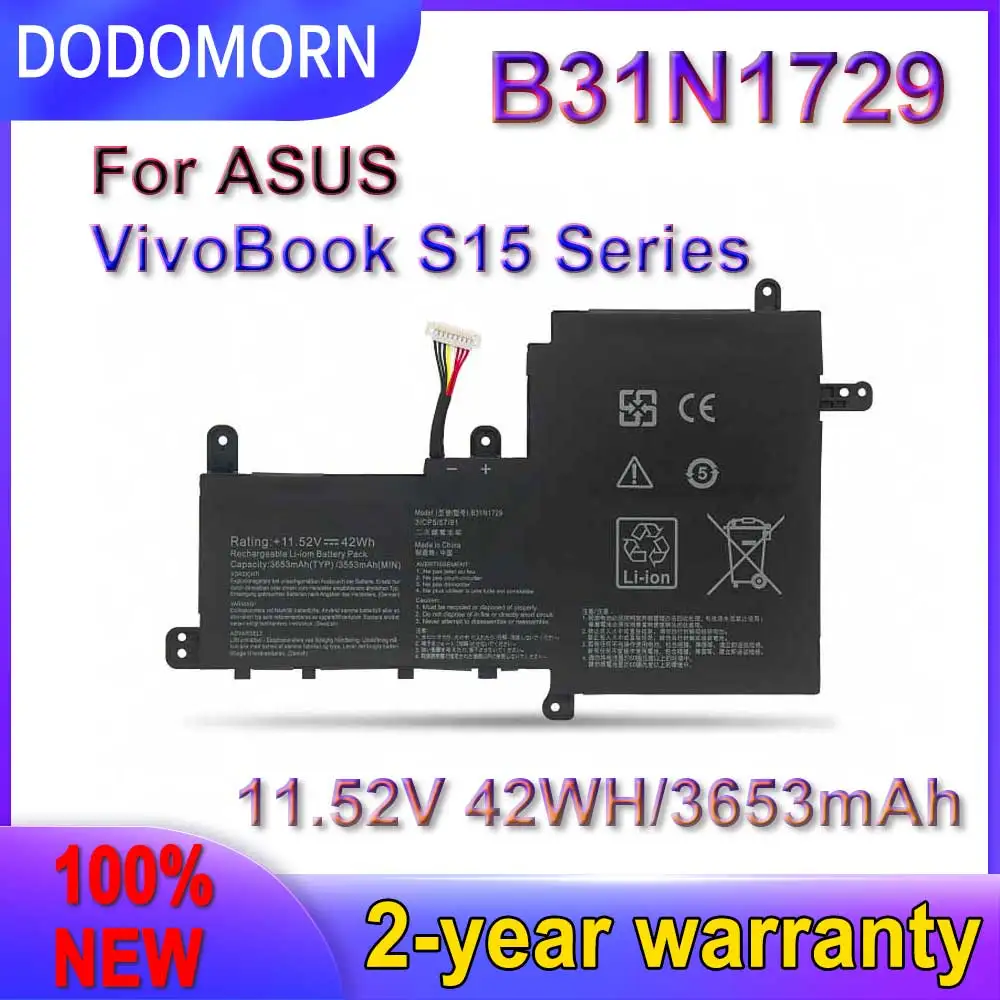 

DODOMORN новый аккумулятор B31N1729 для ASUS VivoBook S15 S530 S530F S530FA S530FN S530UA S530UF S530UN X530FN X530FN-1A 42Wh
