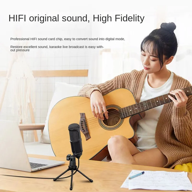 Professional USB Condenser Microphones Laptop Singing Gaming Streaming Recording Studio YouTube Video  voice changer enlarge