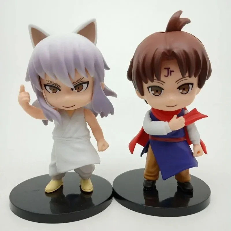 Фото Набор из 6 фигурок BANDAI: Аниме-персонажи YuYu Hakusho (ЮЮ Хакушо) — Юсуке Урамэши, Курама, Просвисты, Пламенные тени. Милые Q-версии из ПВХ. Подарок для детей. №4