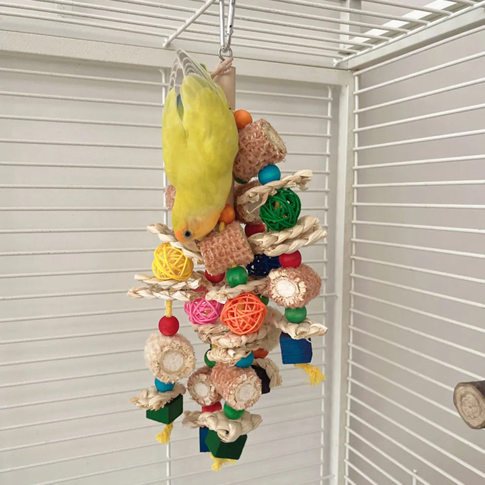 

Colorful Birds Tearing Biting Toy Multipurpose Birds Climbing Chewing Toys For Indoors