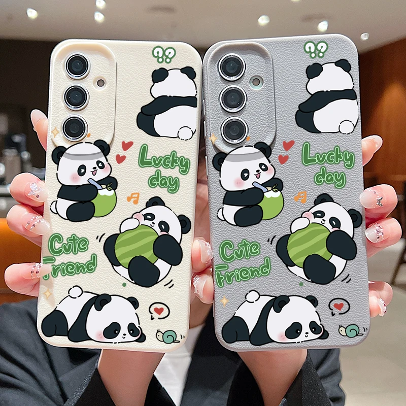 Чехол для телефона Smart Baby Panda Samsung Galaxy A55 A35 A25 A15 S24 S23 S22 Ultra S21 S20 FE A16 A52 A53 A14 A34 A54 5G Cover