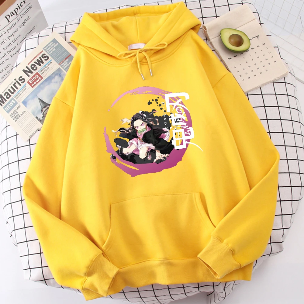 

Худи женское в стиле Харадзюку, уличная одежда с карманами, рассекающий демонов, камадо незуко, свитшот, Повседневная Толстовка