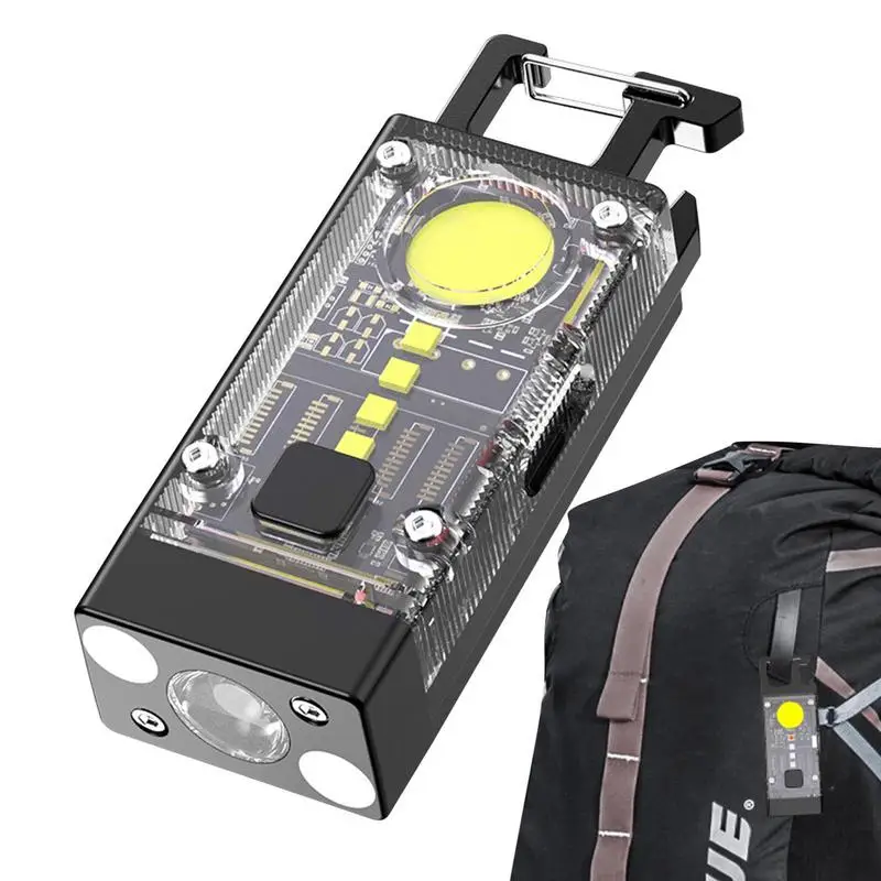 

USB Flashlight Keychain Pocket Flashlight Rechargeable LED Waterproof Light Mini With Bottle Opener Metal Latch And Magnet Home