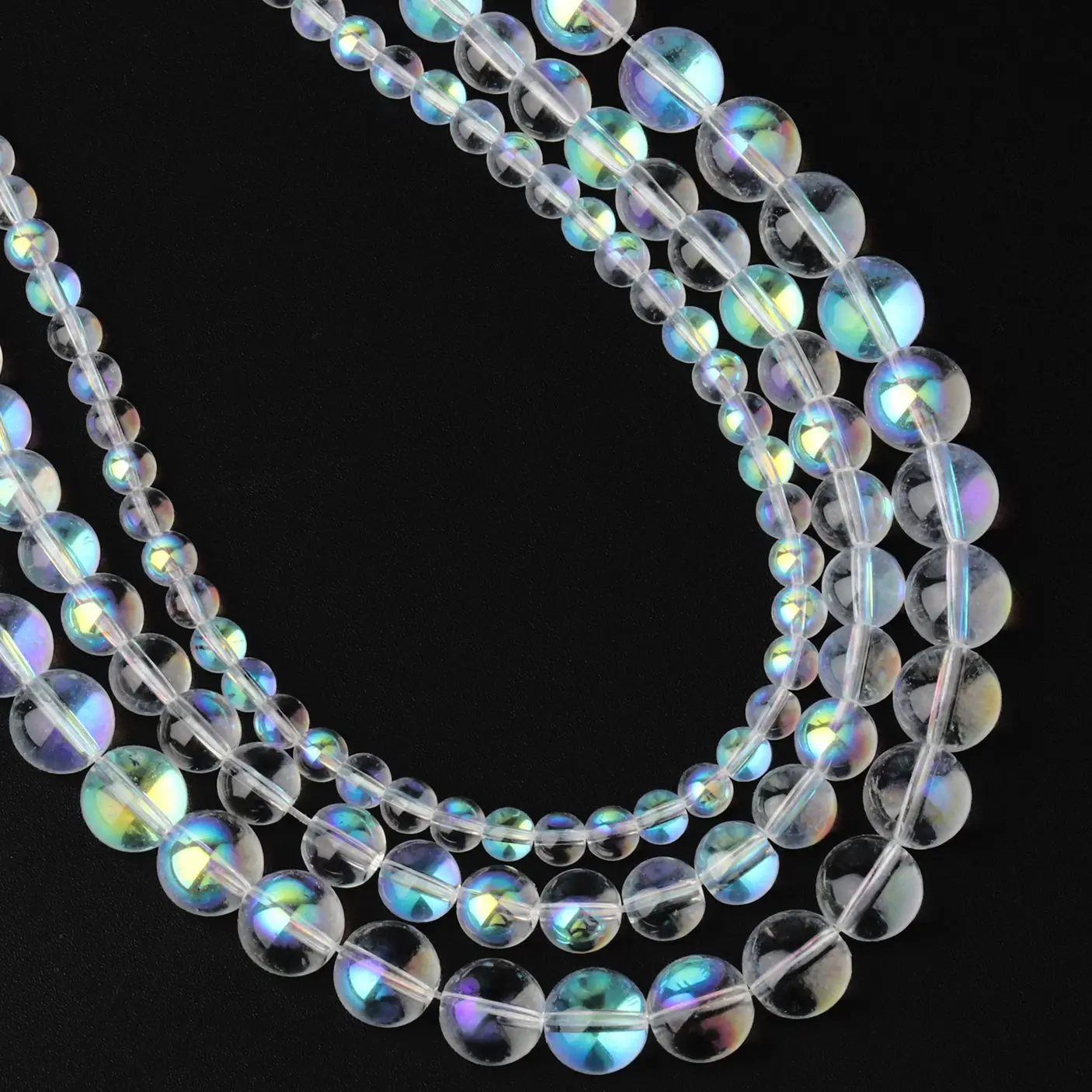 

2 4 6 8mm Natural Crystal Quartzs Beads AB Color Green Purple Spacer Loose Beads for Jewelry DIY Bracelet Making Accessories