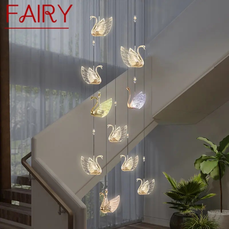 

FAIRY Nordic Swan Chandelier Lamp Fixtures Modern Creative LED Pendant Lights for Home Living Dining Room Decor