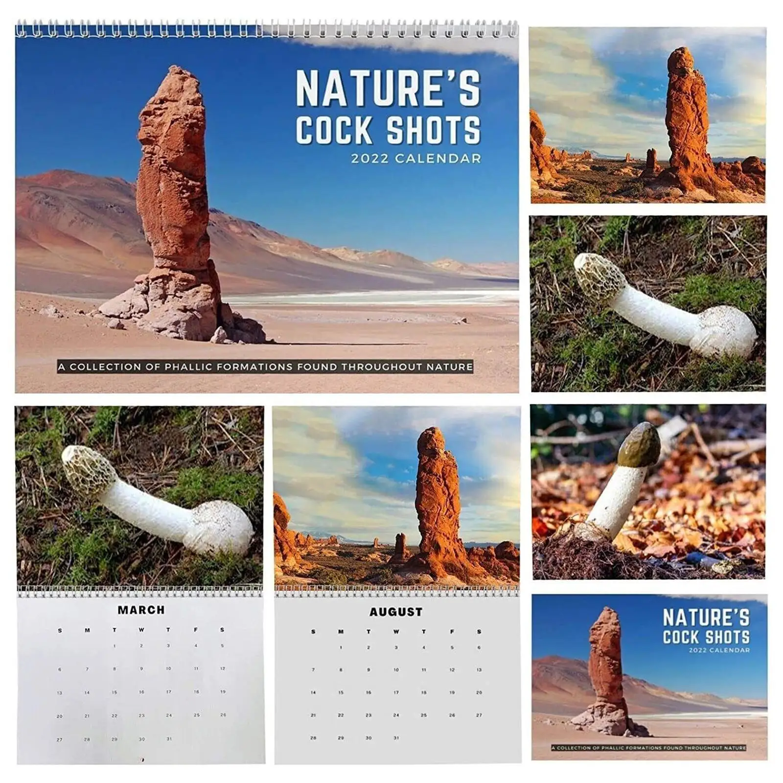 

New Nature's Cock Shots 2023 Calendar 2023 Natural Scenery Wall Calendar Funny Christmas Gift Prank School Office Home Supplies