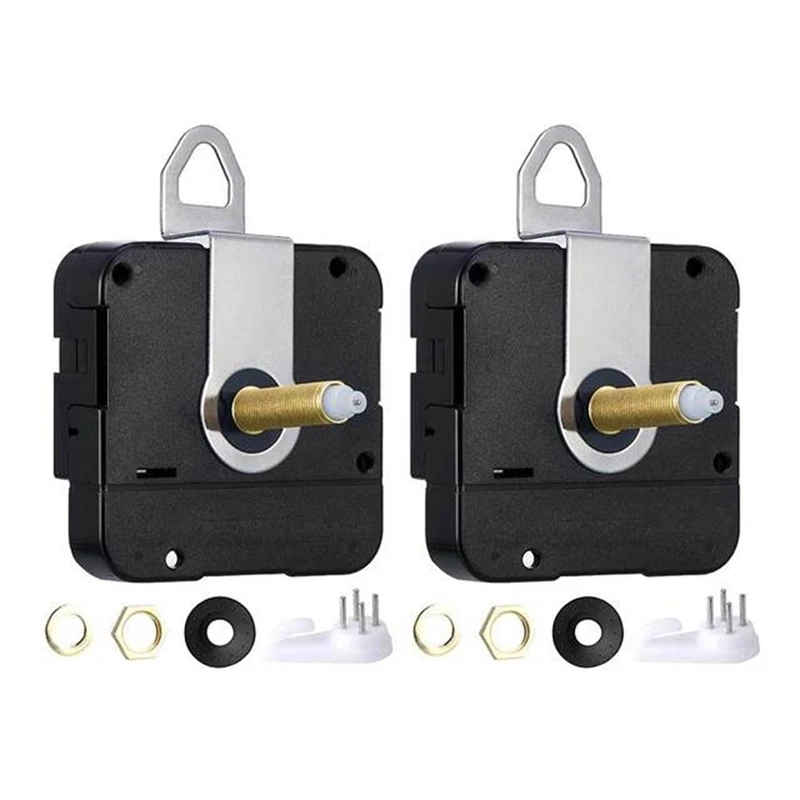 

2Pcs Long Shaft Non-Ticking Quartz DIY Wall Clock Movement Mechanism Repair Parts Replacement Home Decor Timepiece
