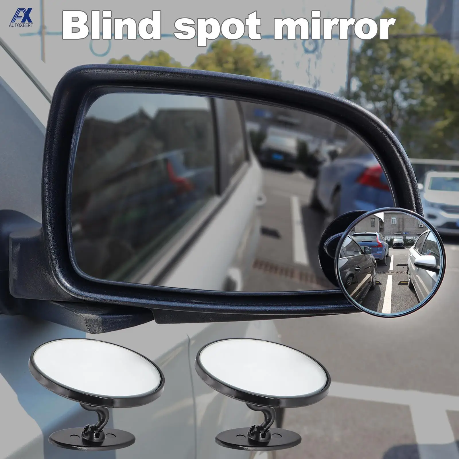 

2pcs 360° Wide Angle Blind Spot Mirror Round Convex Side Blindspot Mirror Rearview Rear View Glass Small Mirror Angle Adjustable