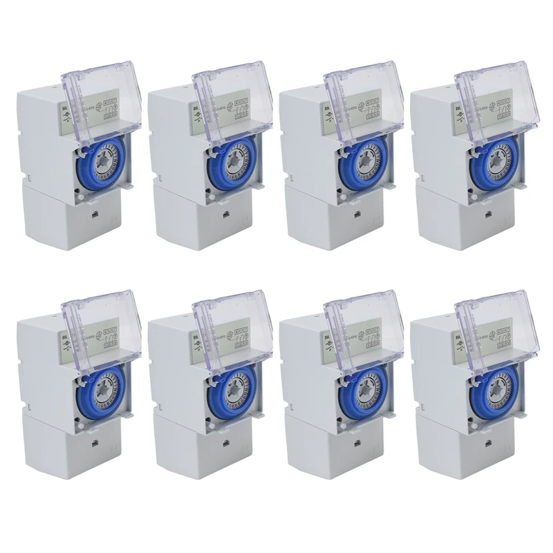 

JFBL Hot 8X SUL181H Mechanical Timer 24 Hours Time Switch Relay Electrical Programmable Timer 24 Hour Din Rail Timer Switch
