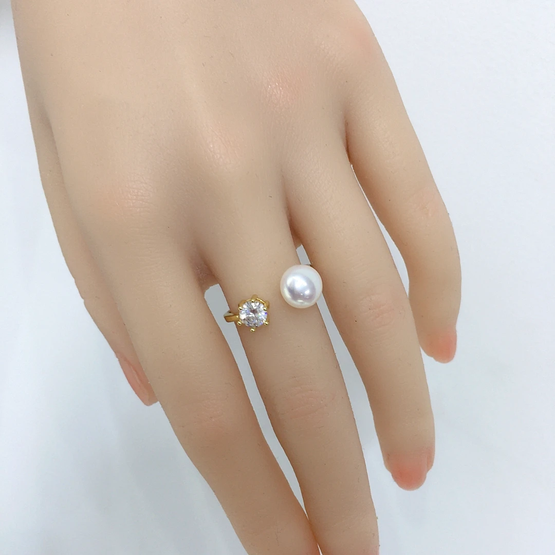 ZHBORUINI 2024 кольцо с натуральным пресноводным жемчугом модное и элегантное цирконом