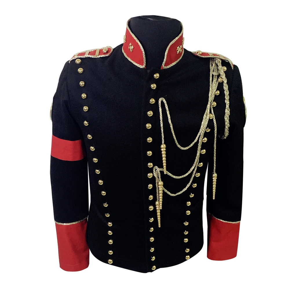 Black Military Jacket with British Punk Outwear of Michael Jackson Style