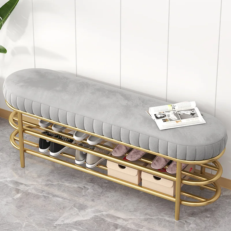 

Aoliviya Sh New Light Luxury Home Shoe Changing Stool Soft Bag Cushion Shoe Cabinet Home Doorway Shoe Rack Sitting One Velvet Fo