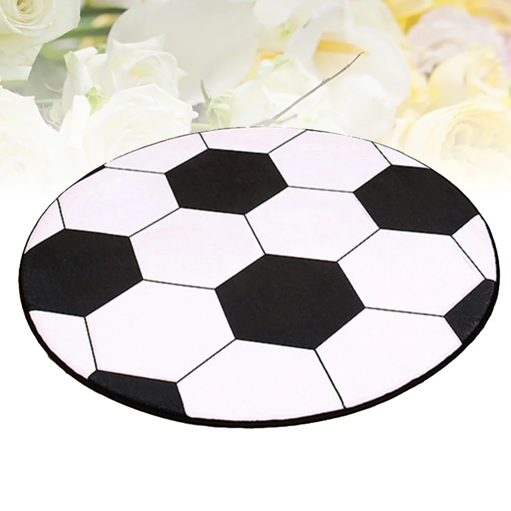 

1PC Anti-slip Round Carpet Football Shaped Computer Chair Rug Table Mat for Bedroom Living Room